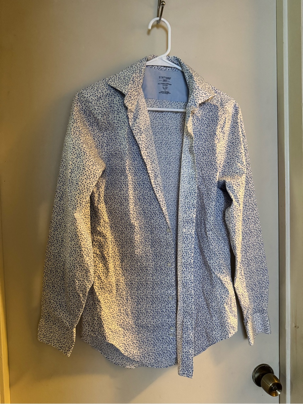 Stafford White Jacket with Navy Dot Print